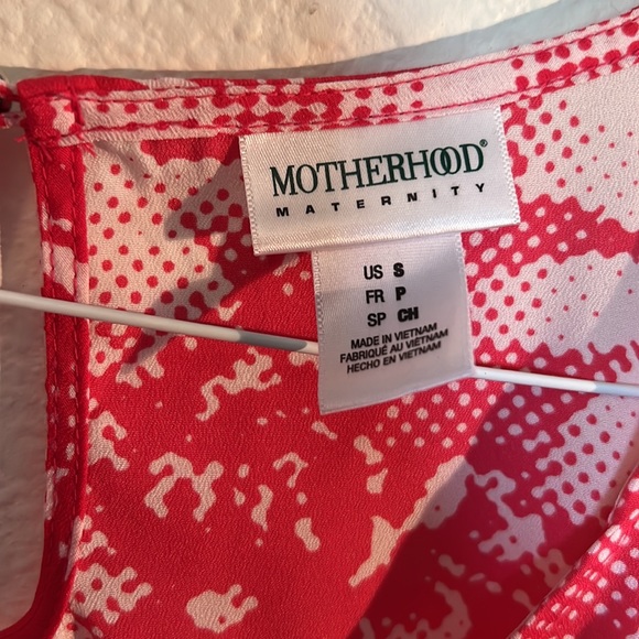 Like new Motherhood Maternity bright pink and white loose cap sleeve blouse - Picture 5 of 6